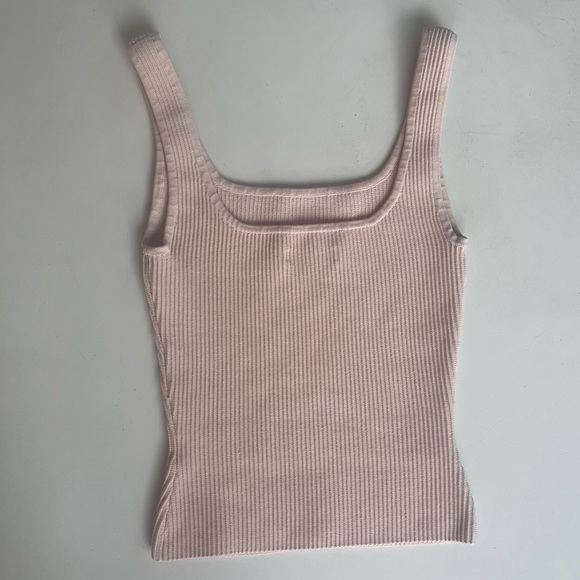 SOLD - Aritzia Babaton Light Pink Sculpt Knit Long Tank Size XXS - Picture 3 of 10
